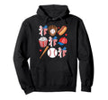 Baseball 4Th July Coquette Bow Baseball Hoodie - Graphic Print Men Women - T-Shirt, Sweatshirt, Hoodie