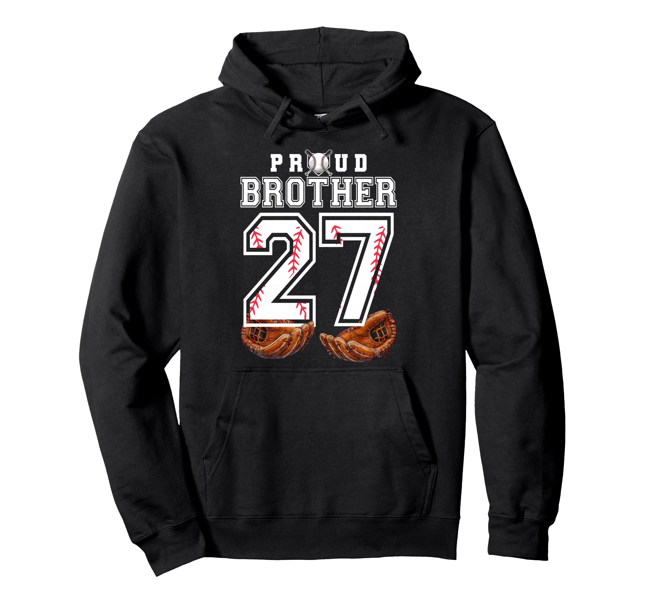 Proud Brother Baseball Player Number 27 Hoodie - Unique Graphic Men Women - T-Shirt, Sweatshirt, Hoodie