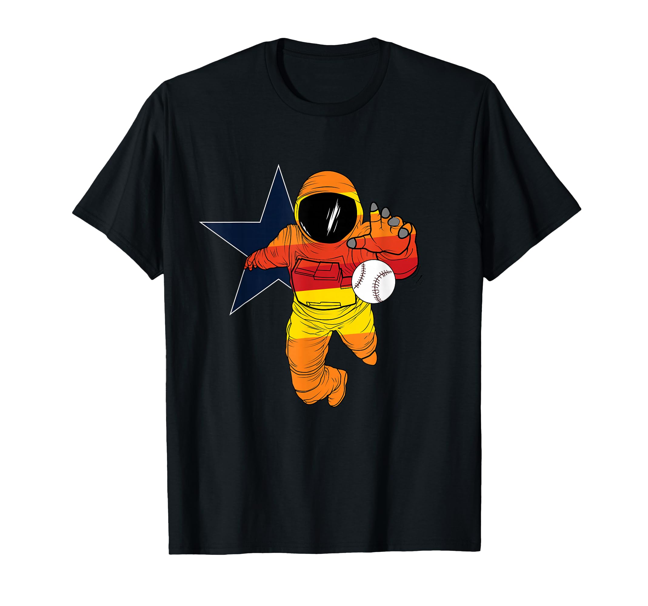 Houston Baseball Astronaut Space T-Shirt - Casual Everyday Wear Men Women - T-Shirt, Sweatshirt, Hoodie