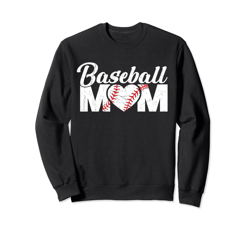 Baseball Mom Funny Heart Present Sweatshirt - Graphic Print Unisex - T-Shirt, Sweatshirt, Hoodie