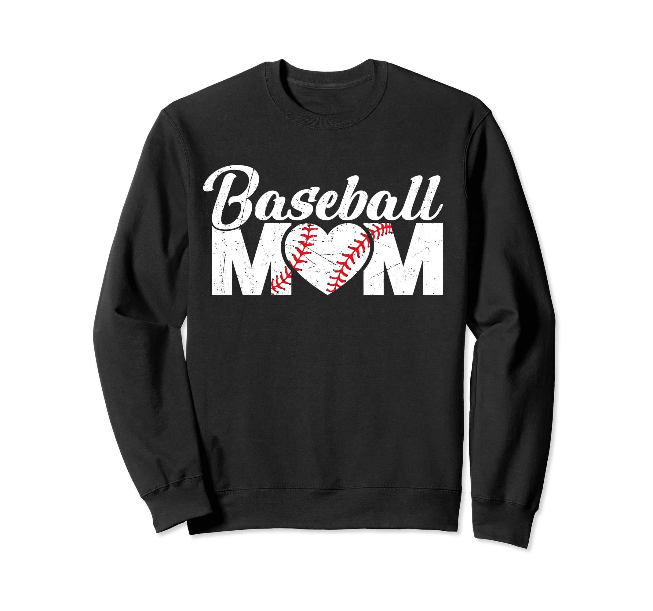 Baseball Mom Funny Heart Present Sweatshirt - Graphic Print Unisex - T-Shirt, Sweatshirt, Hoodie