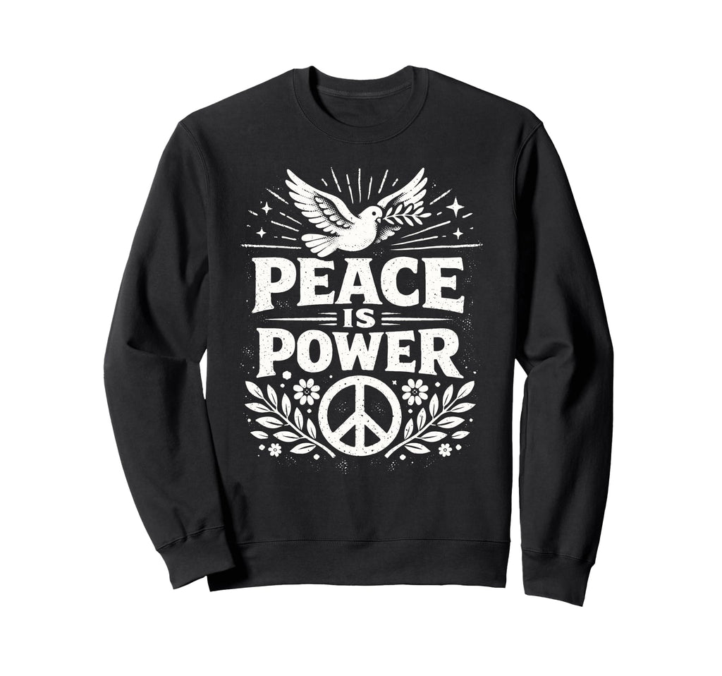 Peace Is Power Dove Peace Sign Boho Sweatshirt - Custom Art Print Unisex - T-Shirt, Sweatshirt, Hoodie