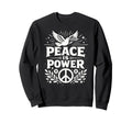Peace Is Power Dove Peace Sign Boho Sweatshirt - Custom Art Print Unisex - T-Shirt, Sweatshirt, Hoodie