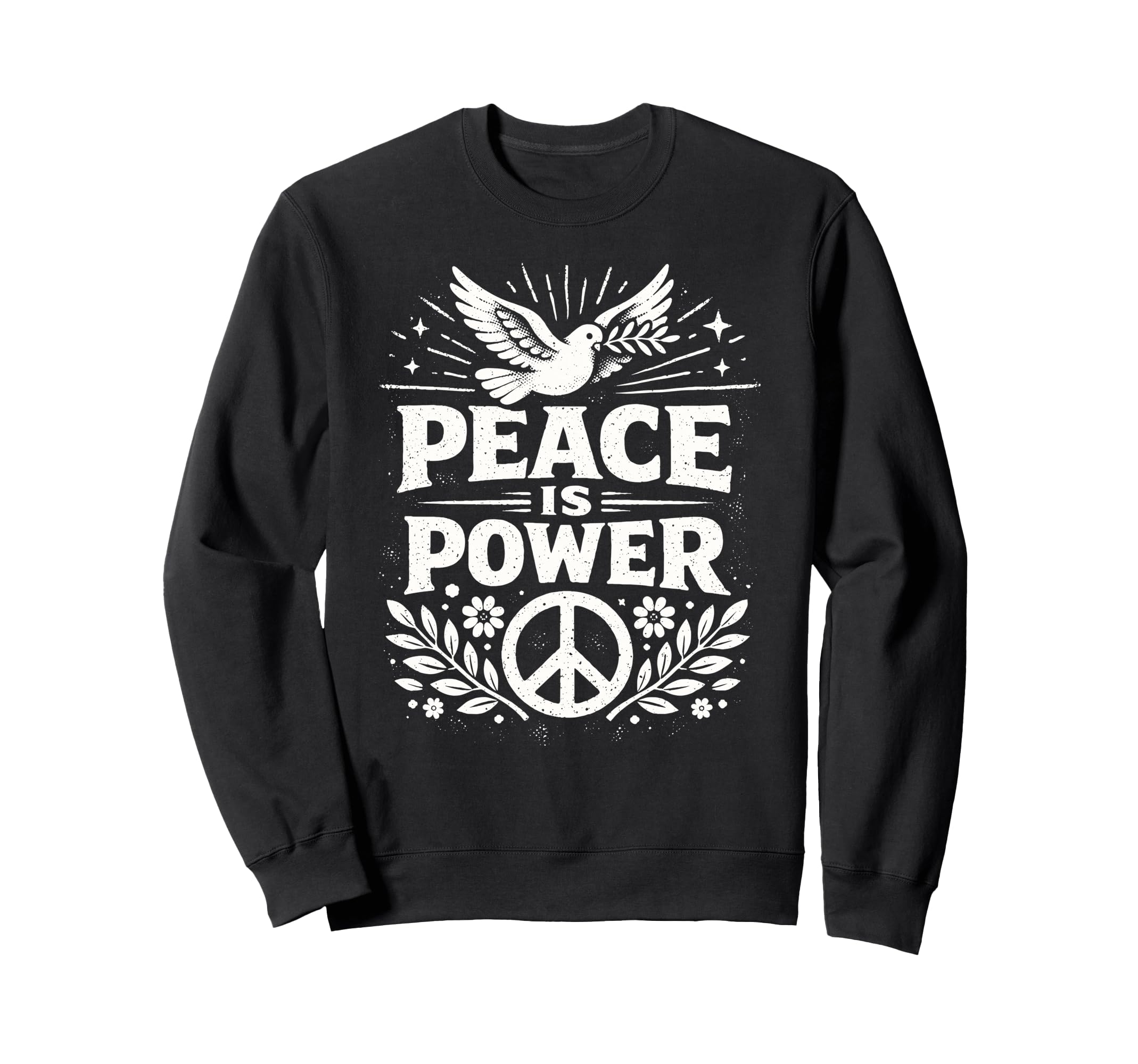 Peace Is Power Dove Peace Sign Boho Sweatshirt - Custom Art Print Unisex - T-Shirt, Sweatshirt, Hoodie