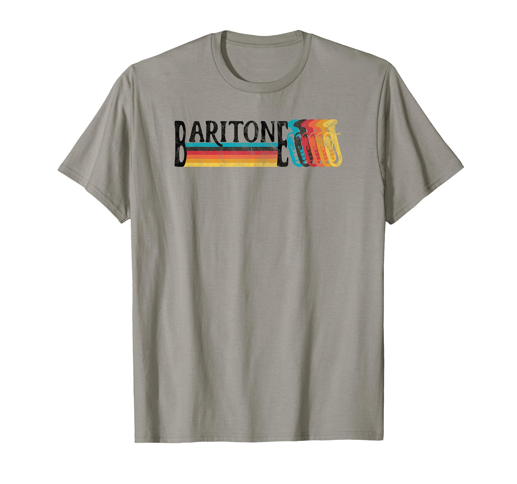 70S 80S Baritone Marching Band Rainbow T-Shirt - Trendy Graphic Unisex - T-Shirt, Sweatshirt, Hoodie
