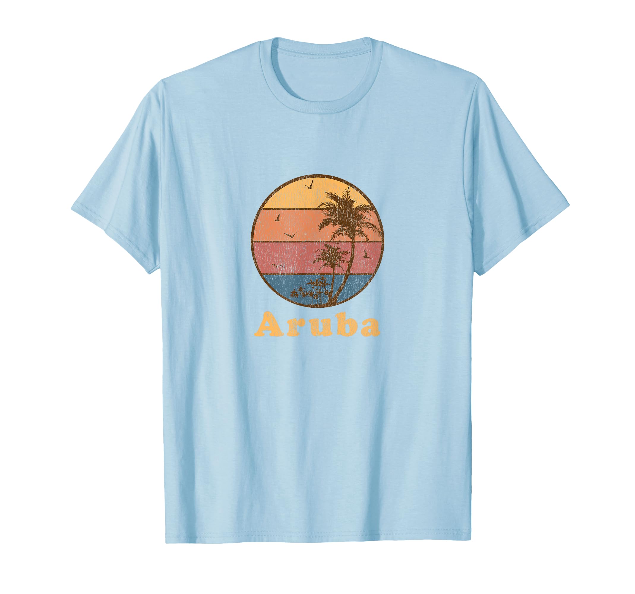 Aruba 70S Sunset T-Shirt - Minimalist Print for Adults - T-Shirt, Sweatshirt, Hoodie
