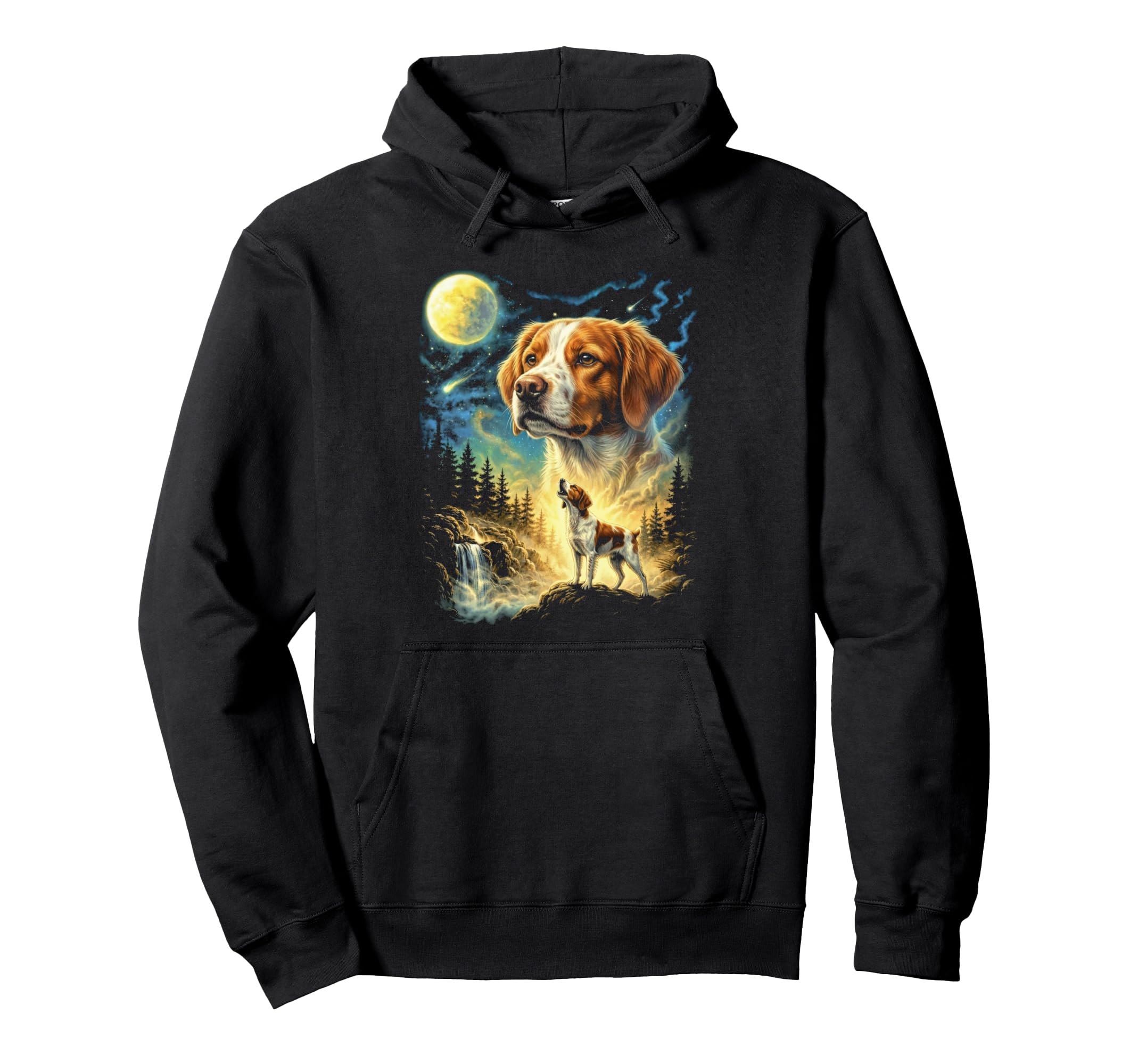 Beagle Howling To Moon Meme Funny 90S Hoodie - Unique Graphic Unisex - T-Shirt, Sweatshirt, Hoodie