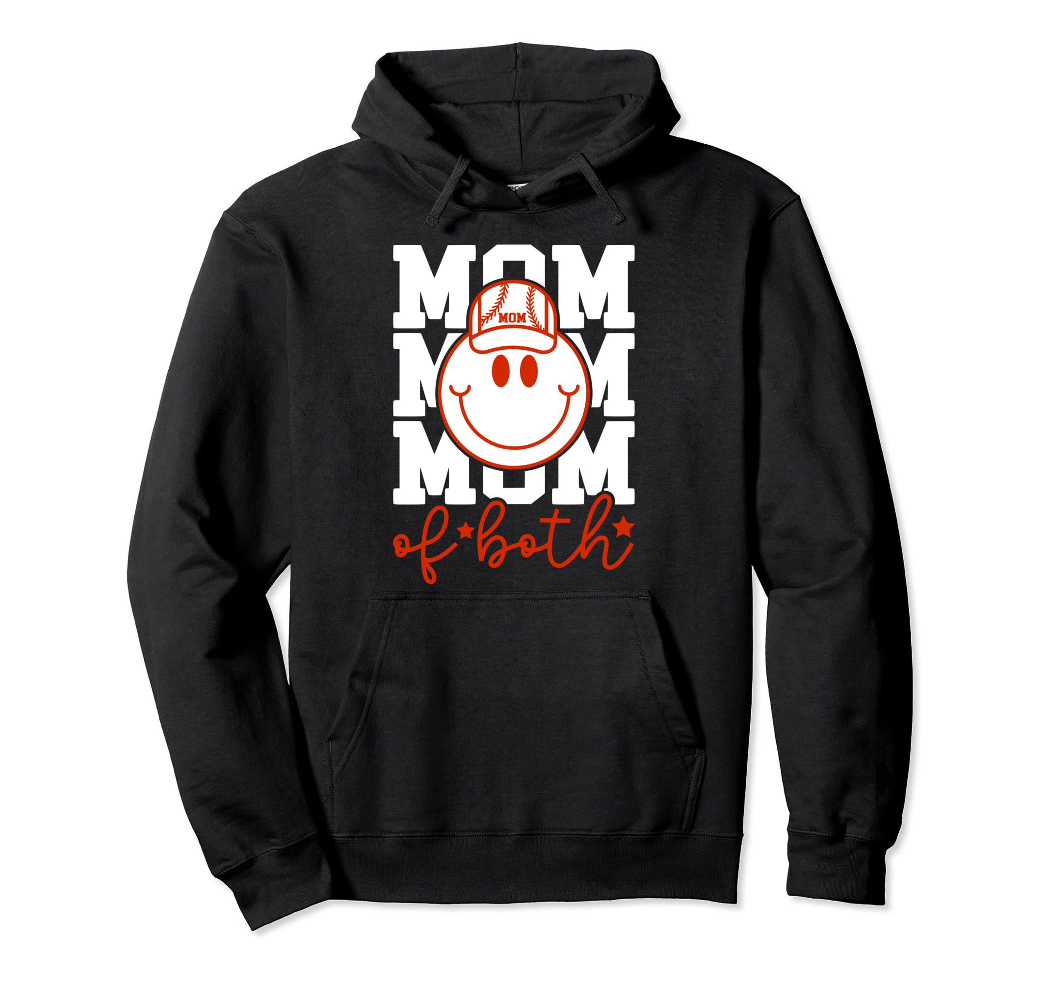 Mom Both Softball Baseball Mama Moms Hoodie - Minimalist Print for Adults - T-Shirt, Sweatshirt, Hoodie