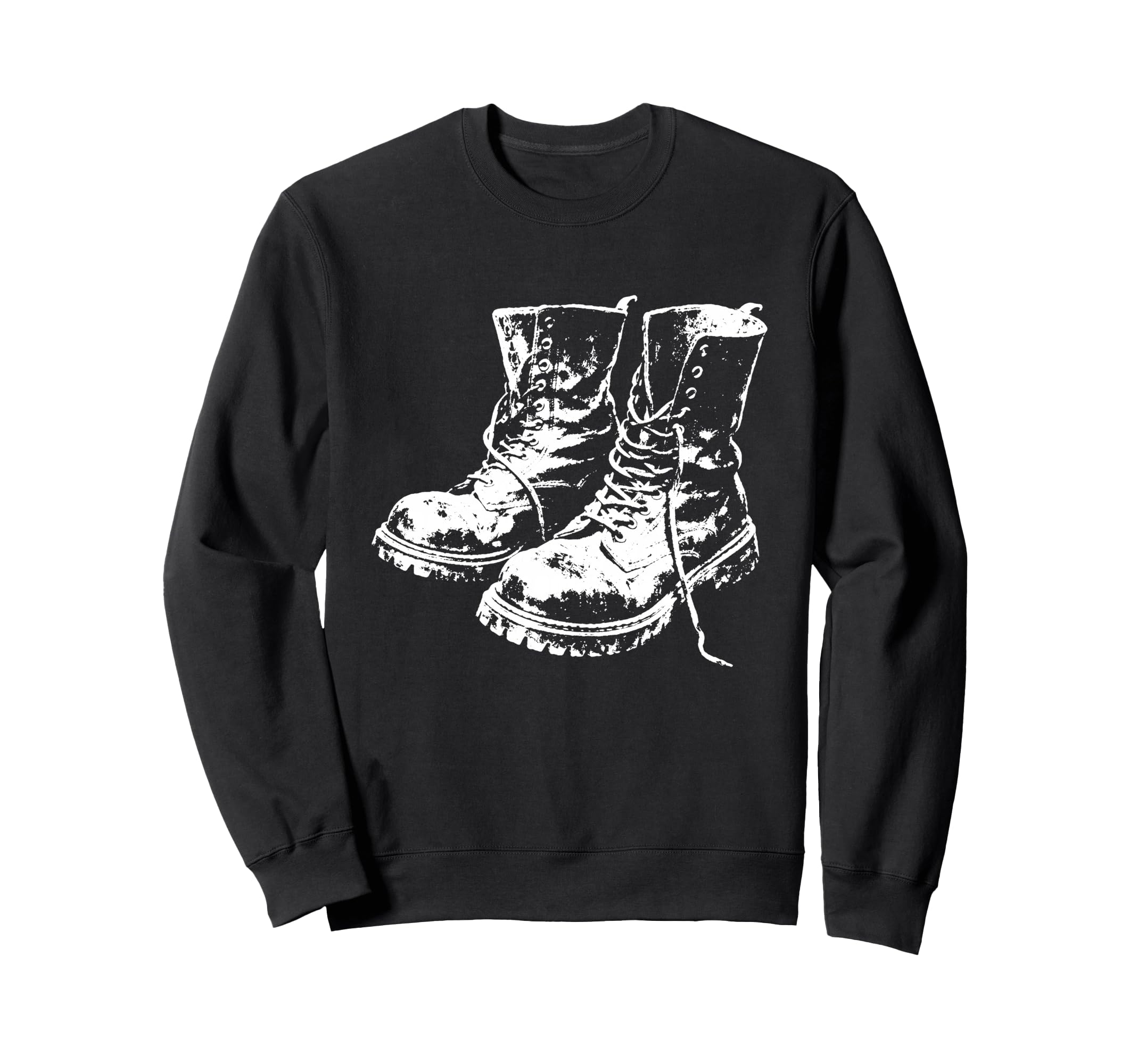 Punk Rock Combat Boots 90S Grunge Sweatshirt - Unique Graphic for Adults - T-Shirt, Sweatshirt, Hoodie