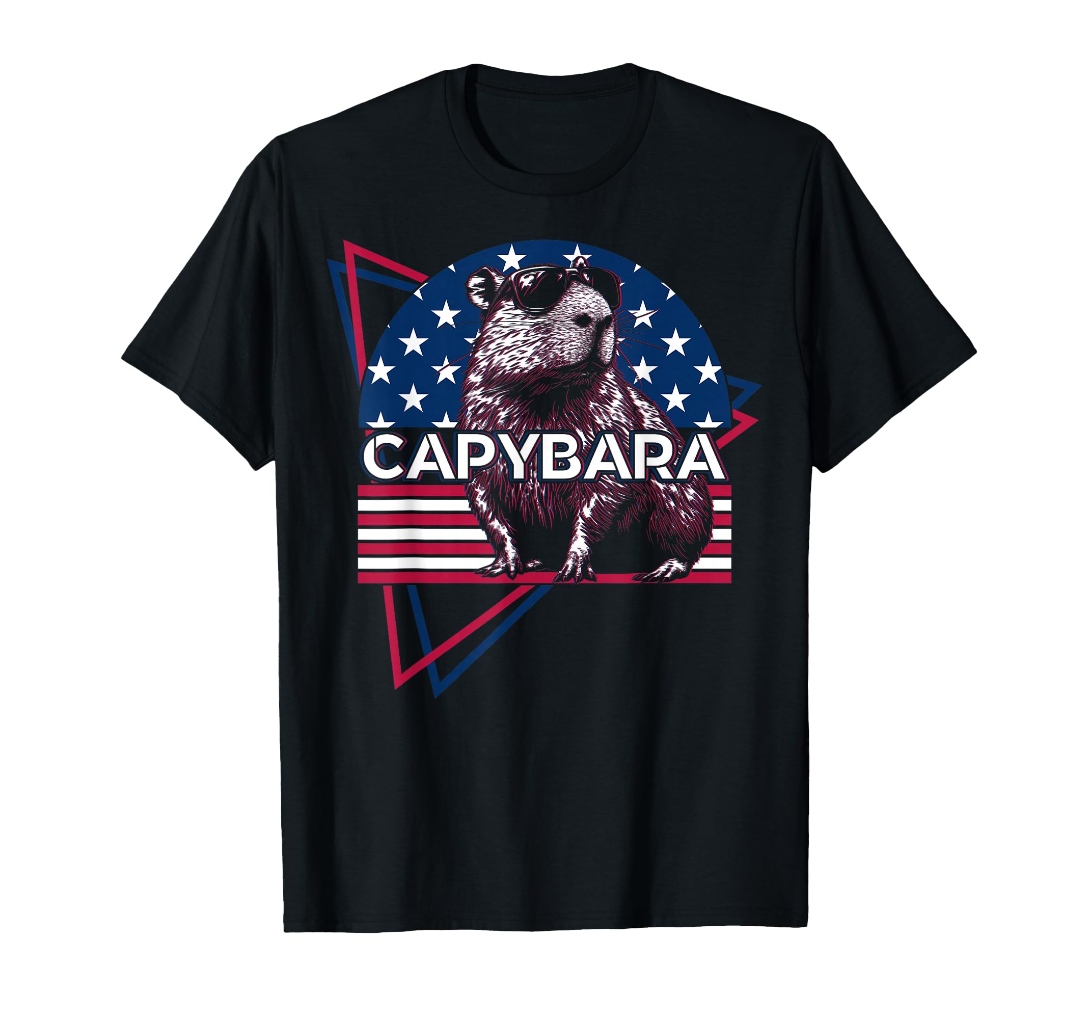 Capybara Capibara Us Flag Patriotic T-Shirt - Graphic Print for Adults - T-Shirt, Sweatshirt, Hoodie