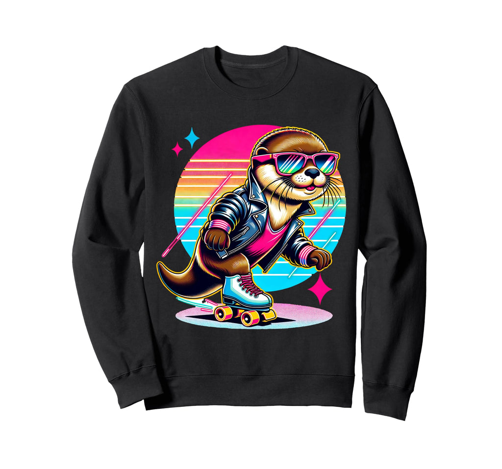 Otter Roller Skates And Sweatshirt - Fun Novelty Design Men Women - T-Shirt, Sweatshirt, Hoodie