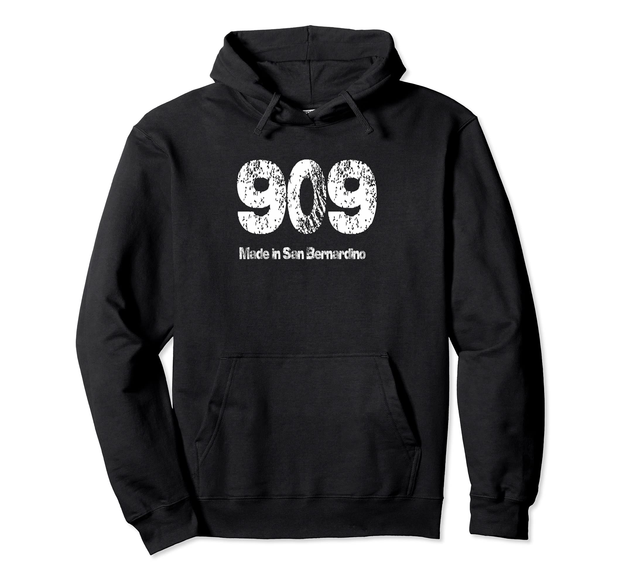 909 Made San Bernardino Distressed Hoodie - Trendy Graphic Men Women - T-Shirt, Sweatshirt, Hoodie