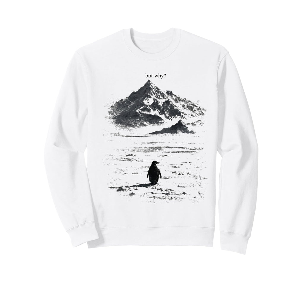 Lone Penguin Mountain 90S Sweatshirt - Custom Art Print Unisex - T-Shirt, Sweatshirt, Hoodie