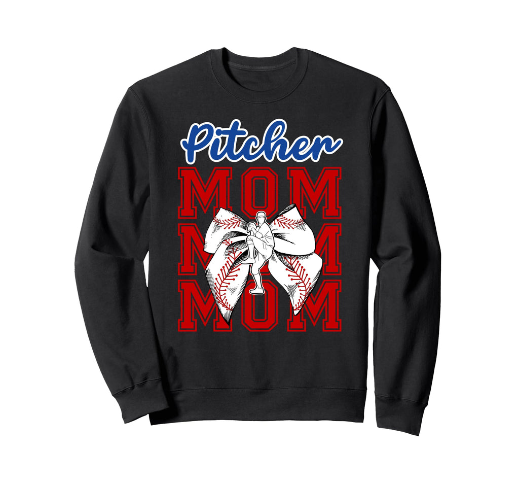 Baseball Pitcher Mom Coquette Sweatshirt - Minimalist Print Unisex - T-Shirt, Sweatshirt, Hoodie