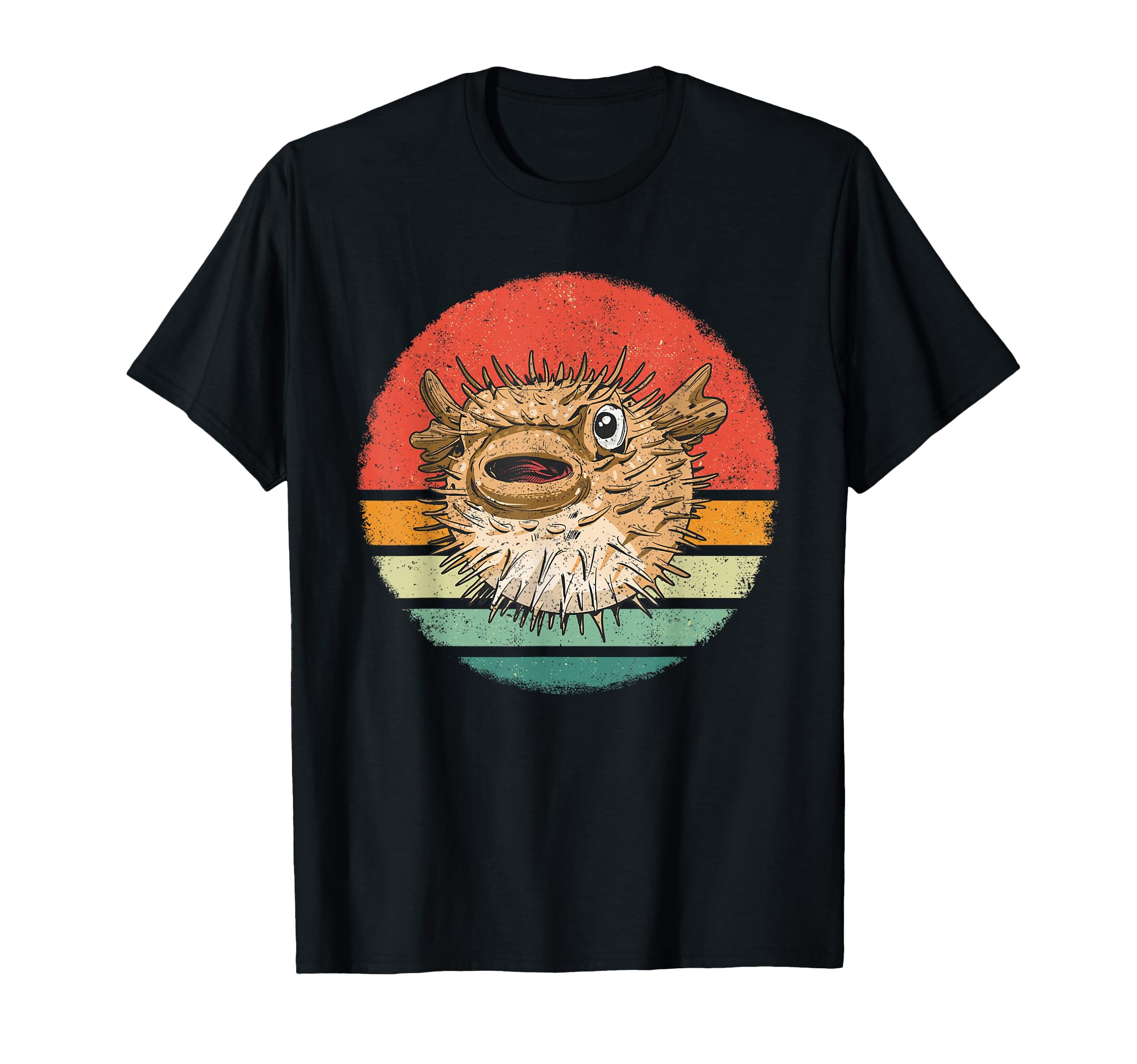 Pufferfish Puffin Fish Sunset T-Shirt - Trendy Graphic Men Women - T-Shirt, Sweatshirt, Hoodie