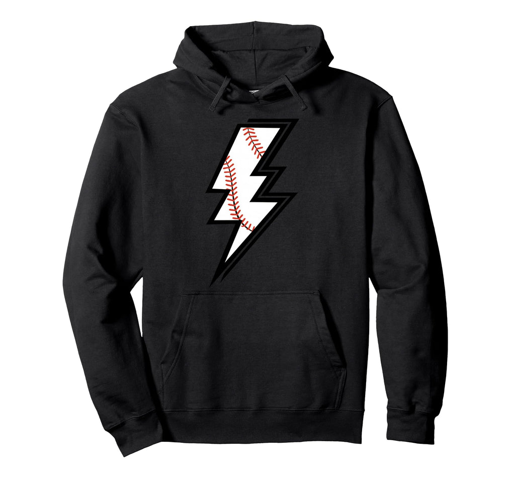 Baseball Lightning Bolt Baseball Mom Hoodie - Aesthetic Graphic for Adults - T-Shirt, Sweatshirt, Hoodie