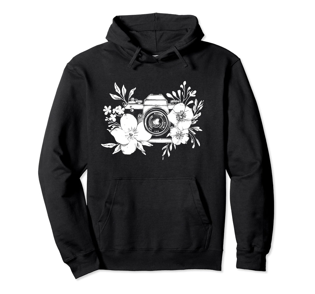 Photographer Camera Flowers Photography Hoodie - Unique Graphic Unisex - T-Shirt, Sweatshirt, Hoodie