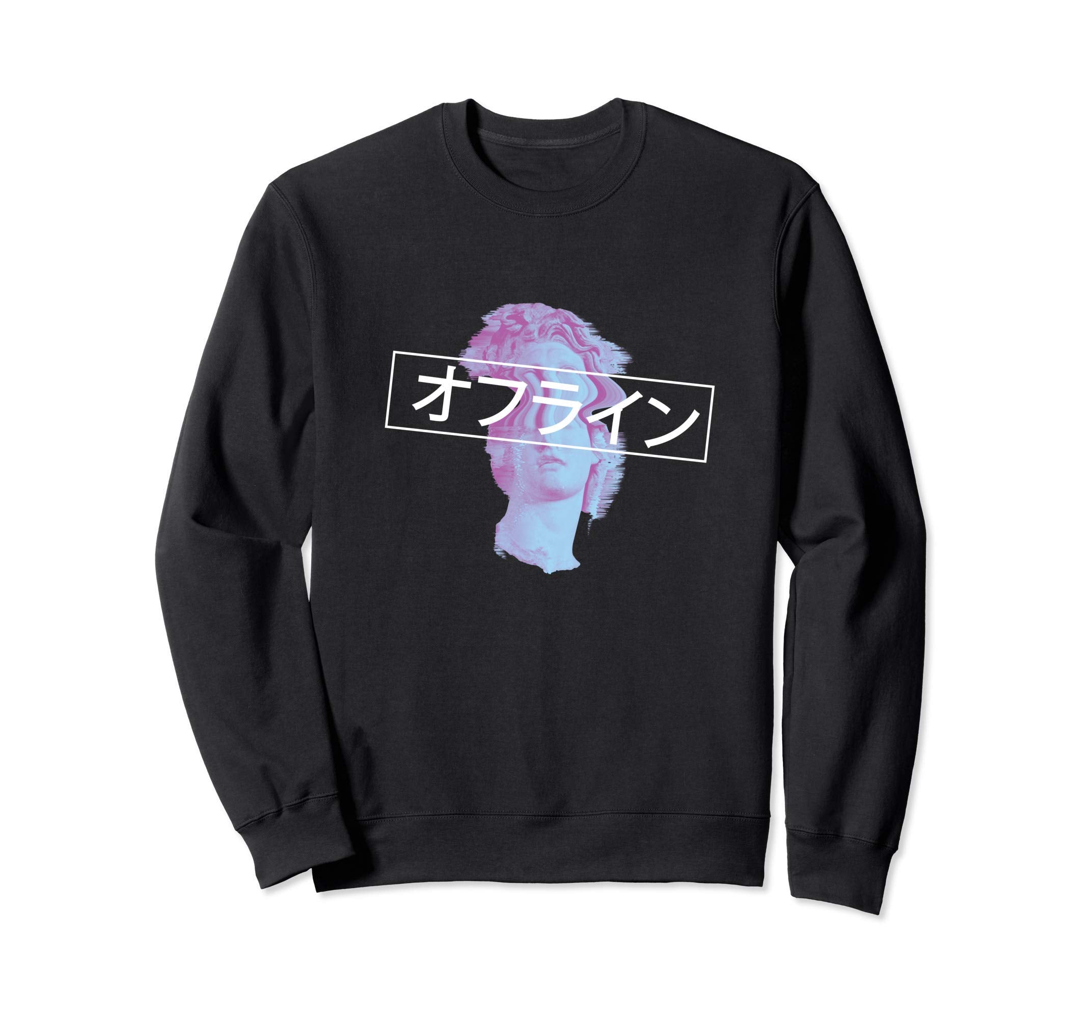 Glitch Japanese Retrowave Sweatshirt - Casual Everyday Wear Men Women - T-Shirt, Sweatshirt, Hoodie