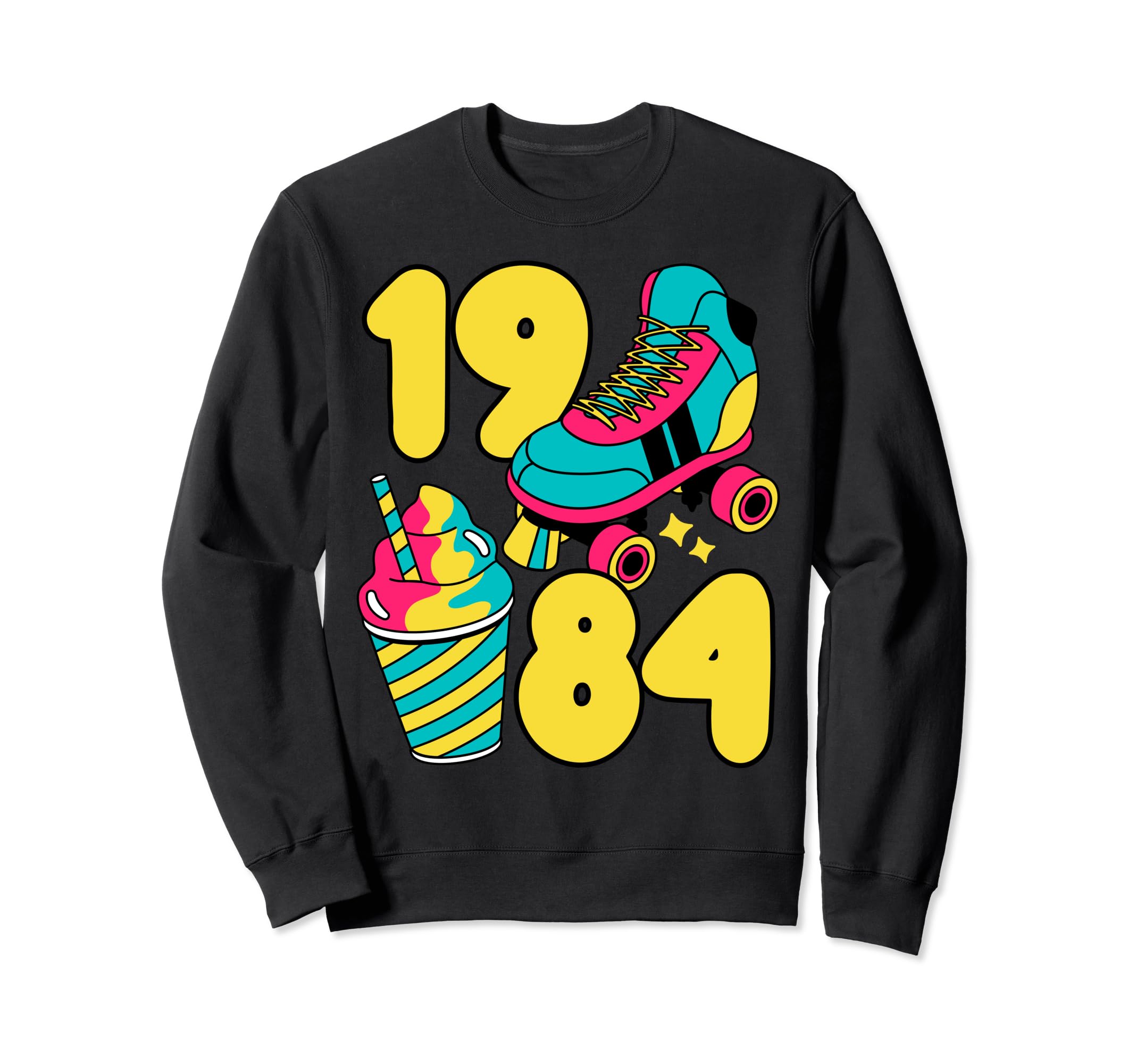 1984 Roller Skates Sweet Treats Sweatshirt - Aesthetic Graphic for Adults - T-Shirt, Sweatshirt, Hoodie