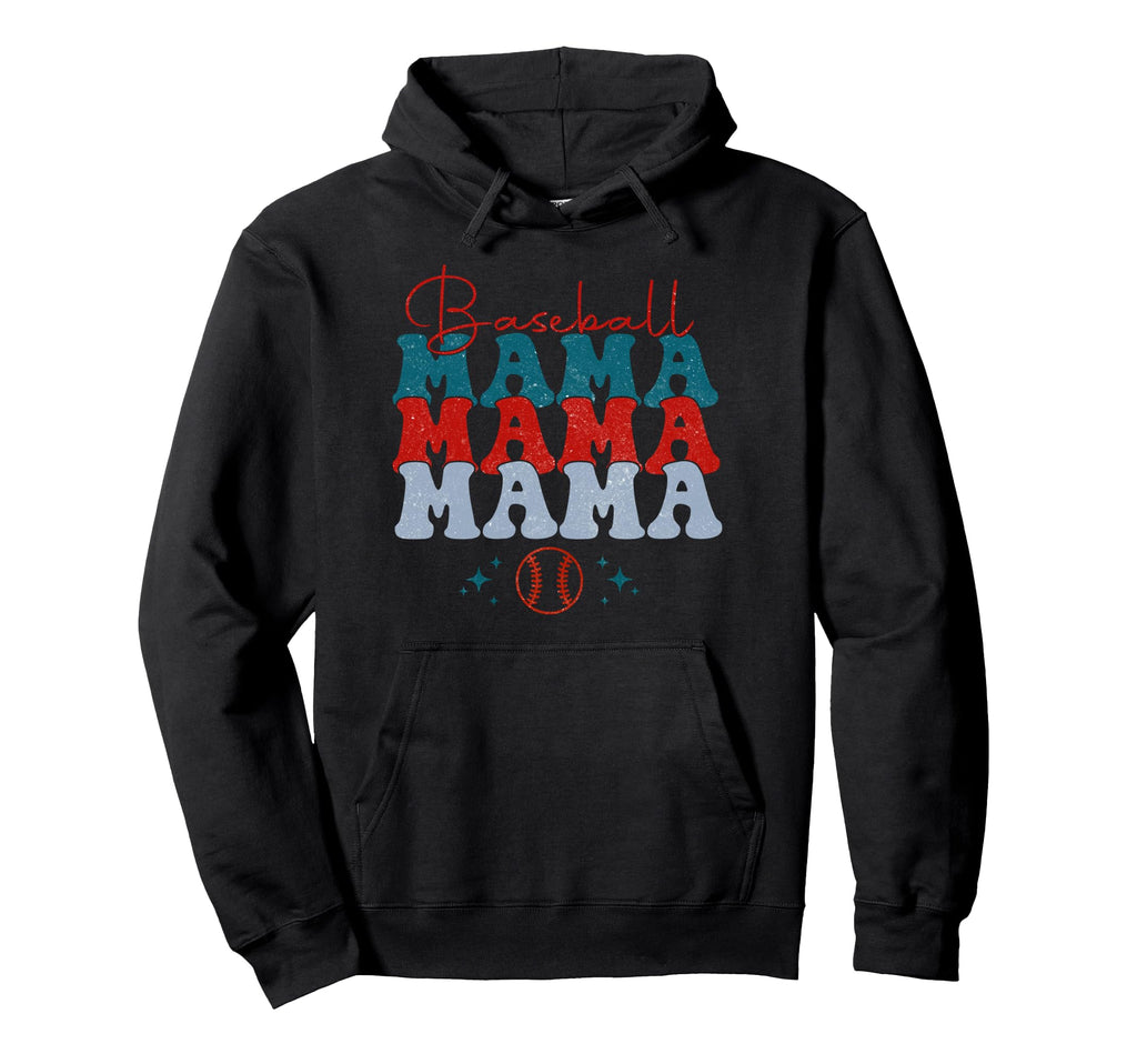 Distressed Ball Mom Softball Baseball Hoodie - Trendy Graphic for Adults - T-Shirt, Sweatshirt, Hoodie