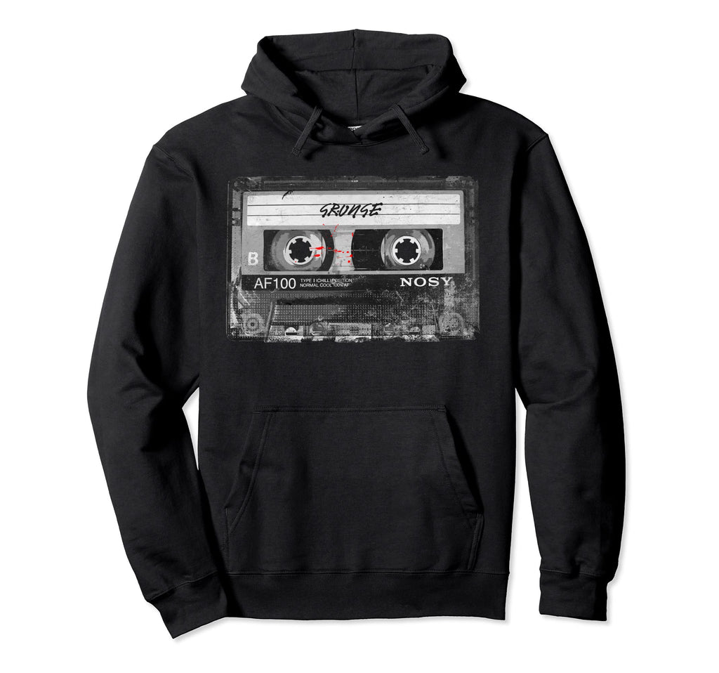 Grunge Cassette Tape Hoodie - Casual Everyday Wear Unisex - T-Shirt, Sweatshirt, Hoodie