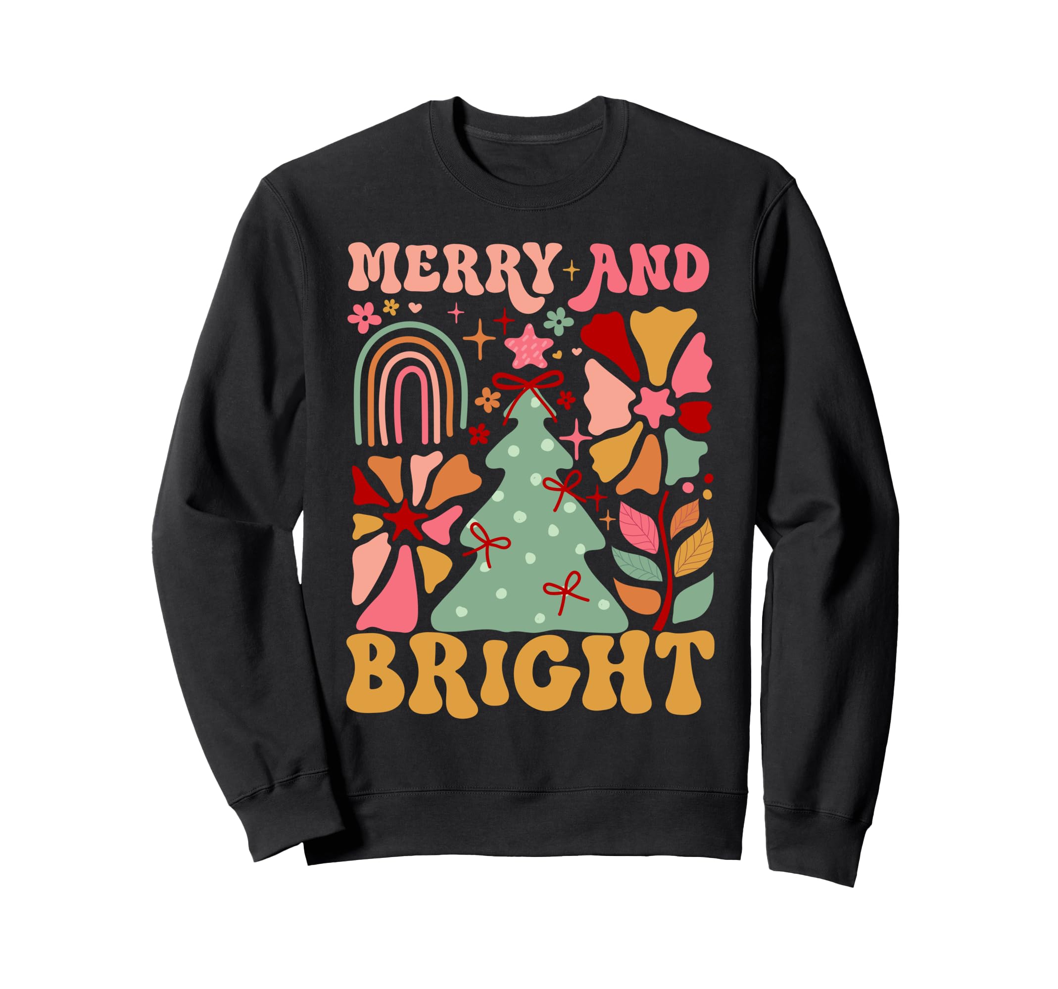 Womens Merry And Bright Holiday Sweatshirt - Custom Art Print for Adults - T-Shirt, Sweatshirt, Hoodie
