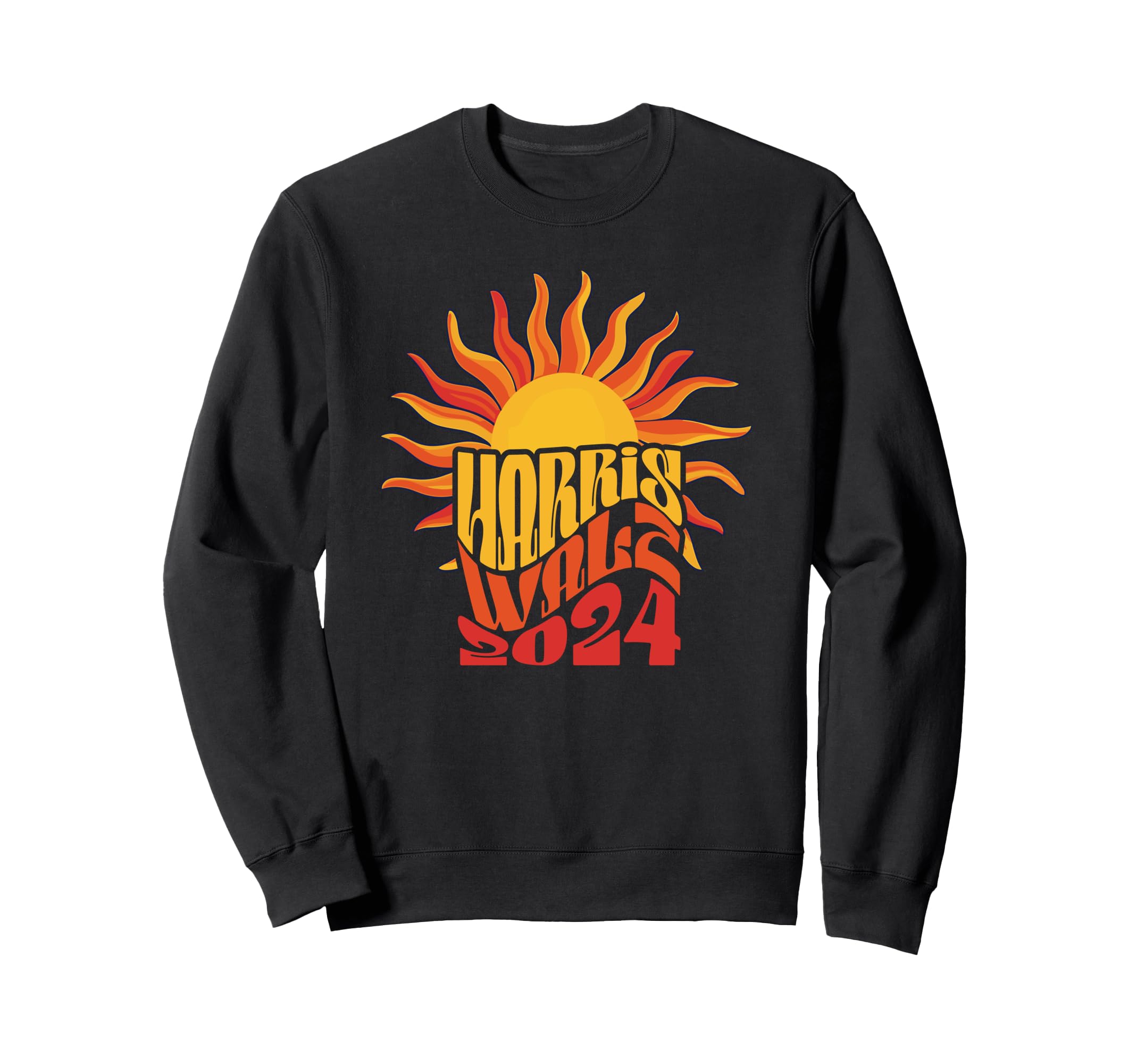 Kamala Harris Walz 2024 Boho Groovy Sweatshirt - Unique Graphic Unisex - T-Shirt, Sweatshirt, Hoodie