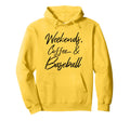 Weekends Coffee And Baseball Players Hoodie - Minimalist Print Men Women - T-Shirt, Sweatshirt, Hoodie