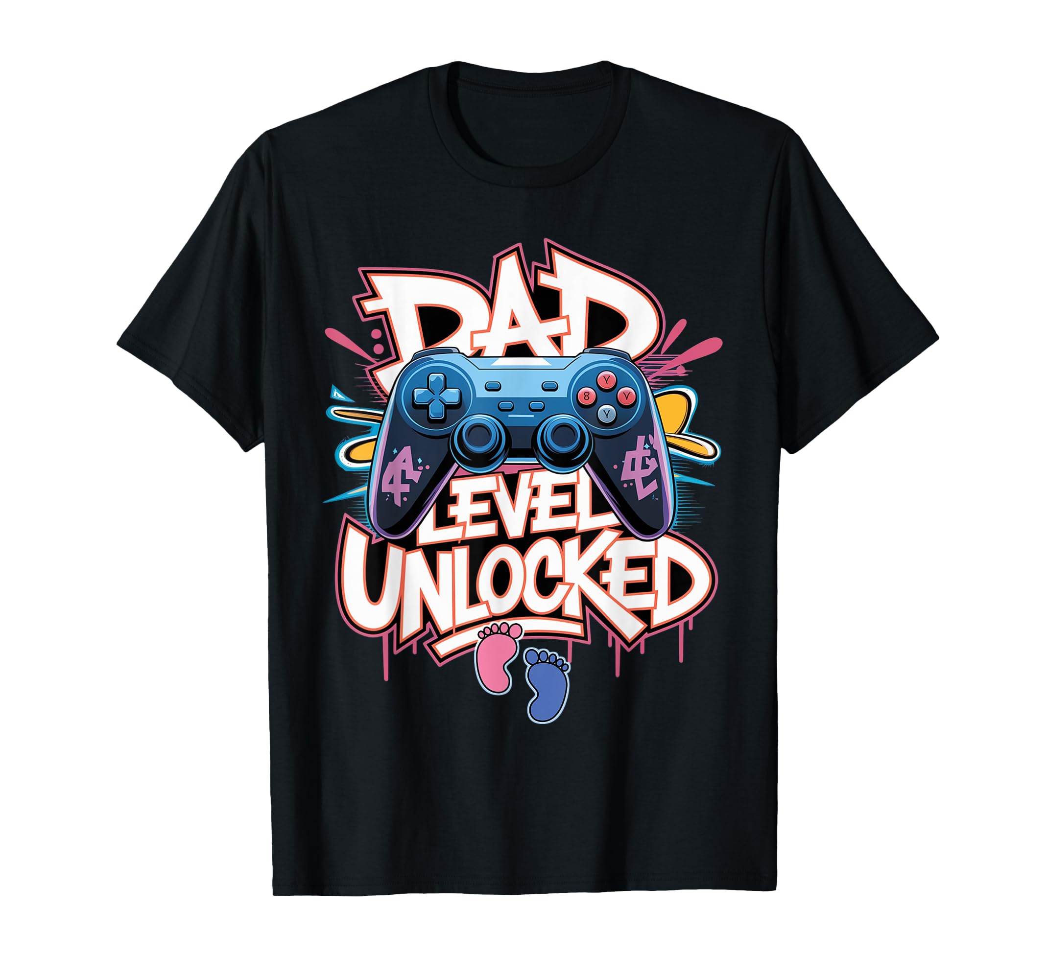 Dad Level Unlocked New Dad Video Gamer T-Shirt - Minimalist Print Unisex - T-Shirt, Sweatshirt, Hoodie