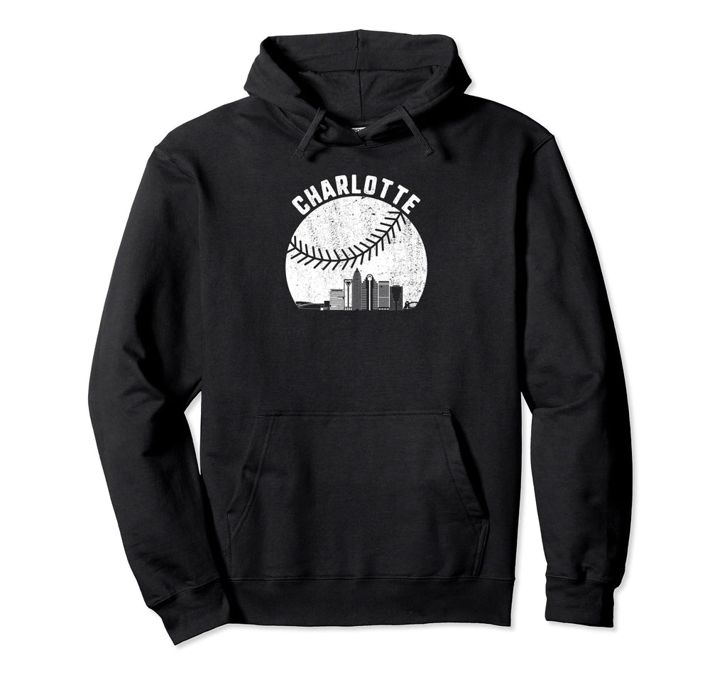 Charlotte Skyline Baseball Fan Hoodie - Novelty Apparel Men Women - T-Shirt, Sweatshirt, Hoodie