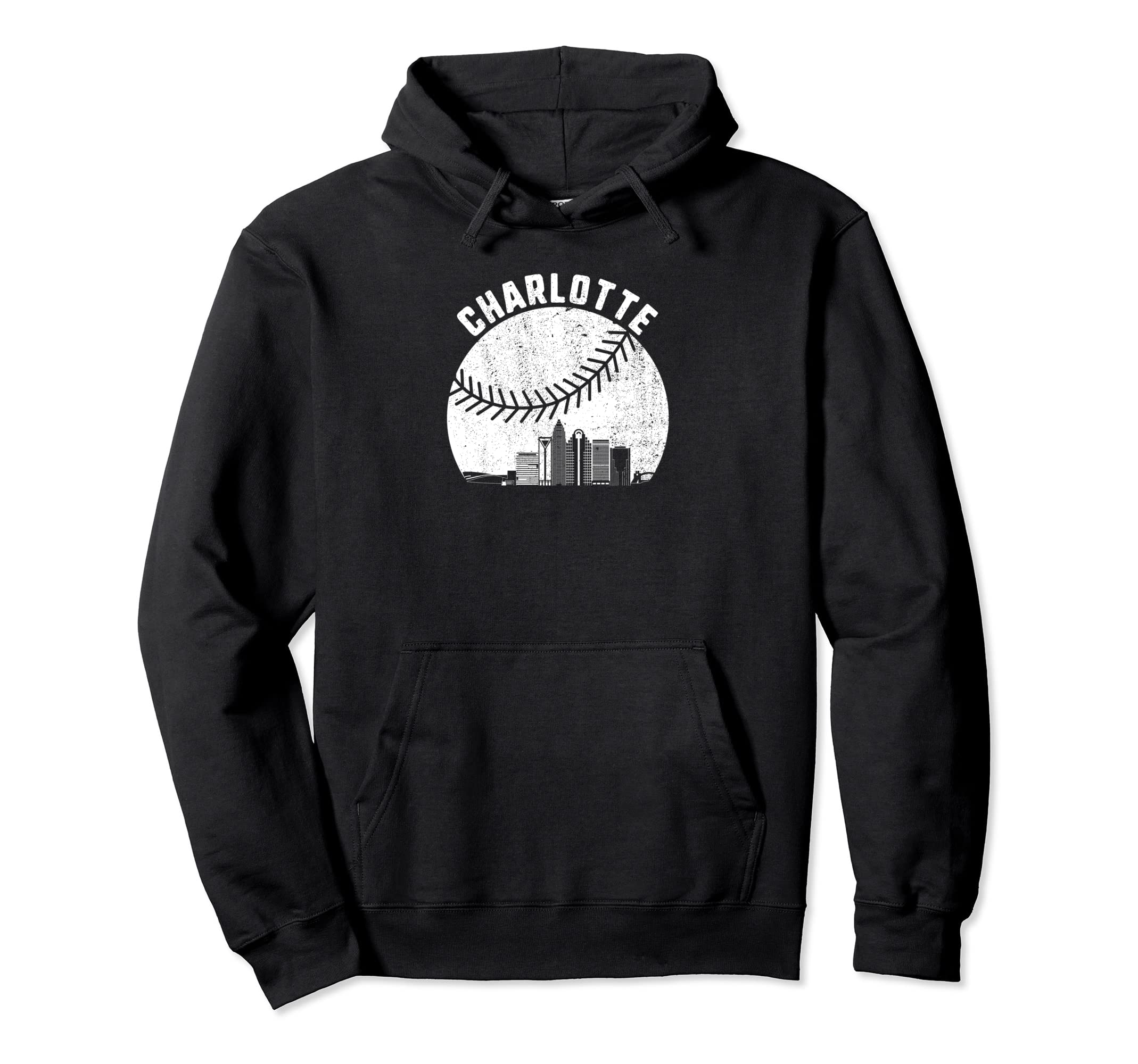 Charlotte Skyline Baseball Fan Hoodie - Novelty Apparel Men Women - T-Shirt, Sweatshirt, Hoodie