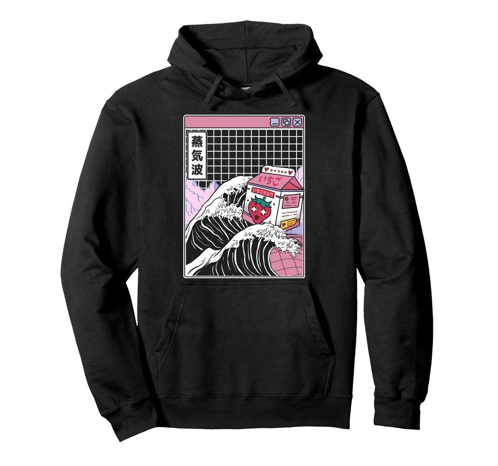 Strawberry Milk Kanagawa Wave Digital Hoodie - Streetwear Style Men Women - T-Shirt, Sweatshirt, Hoodie