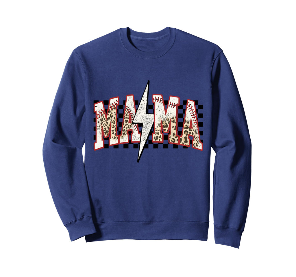 Baseball Mama Leopard Grunge Sweatshirt - Unique Graphic for Adults - T-Shirt, Sweatshirt, Hoodie