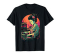 Geisha Dj Edm Japanese Kimono T-Shirt - Aesthetic Graphic Men Women - T-Shirt, Sweatshirt, Hoodie