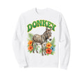 Donkey Groovy Floral Donkey Sweatshirt - Custom Art Print Men Women - T-Shirt, Sweatshirt, Hoodie