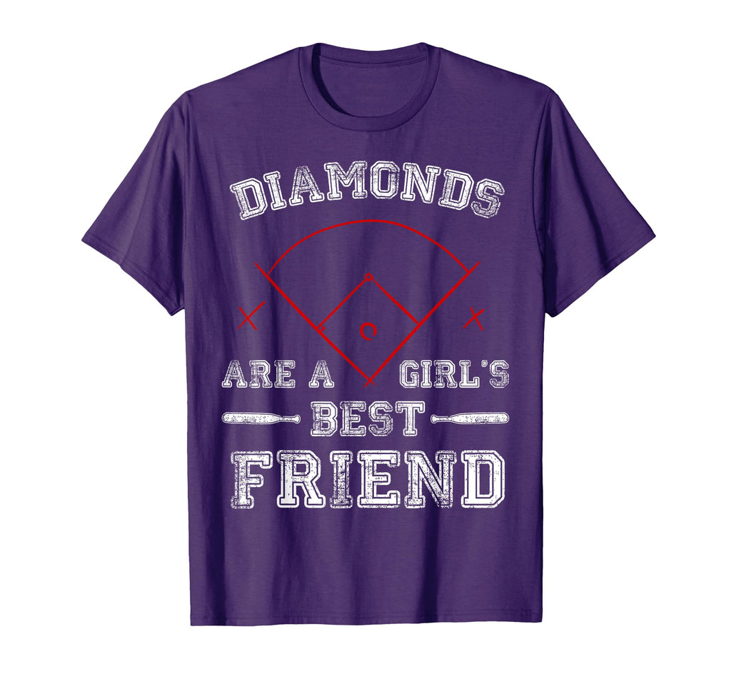 Diamonds Are Best Friend Softball T-Shirt - Custom Art Print for Adults - T-Shirt, Sweatshirt, Hoodie