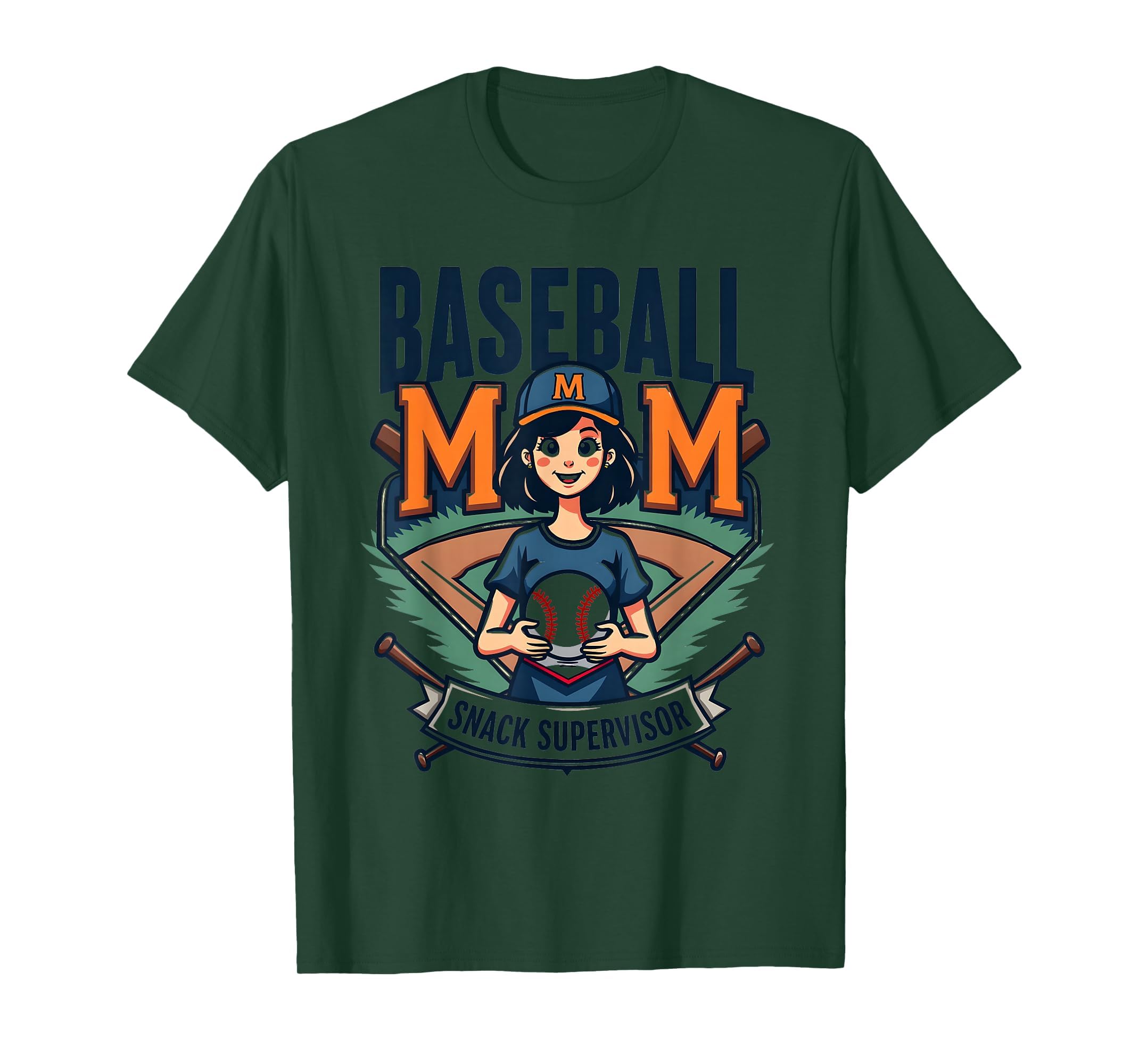 Baseball Mom Snack Supervisor Fun T-Shirt - Novelty Apparel for Adults - T-Shirt, Sweatshirt, Hoodie