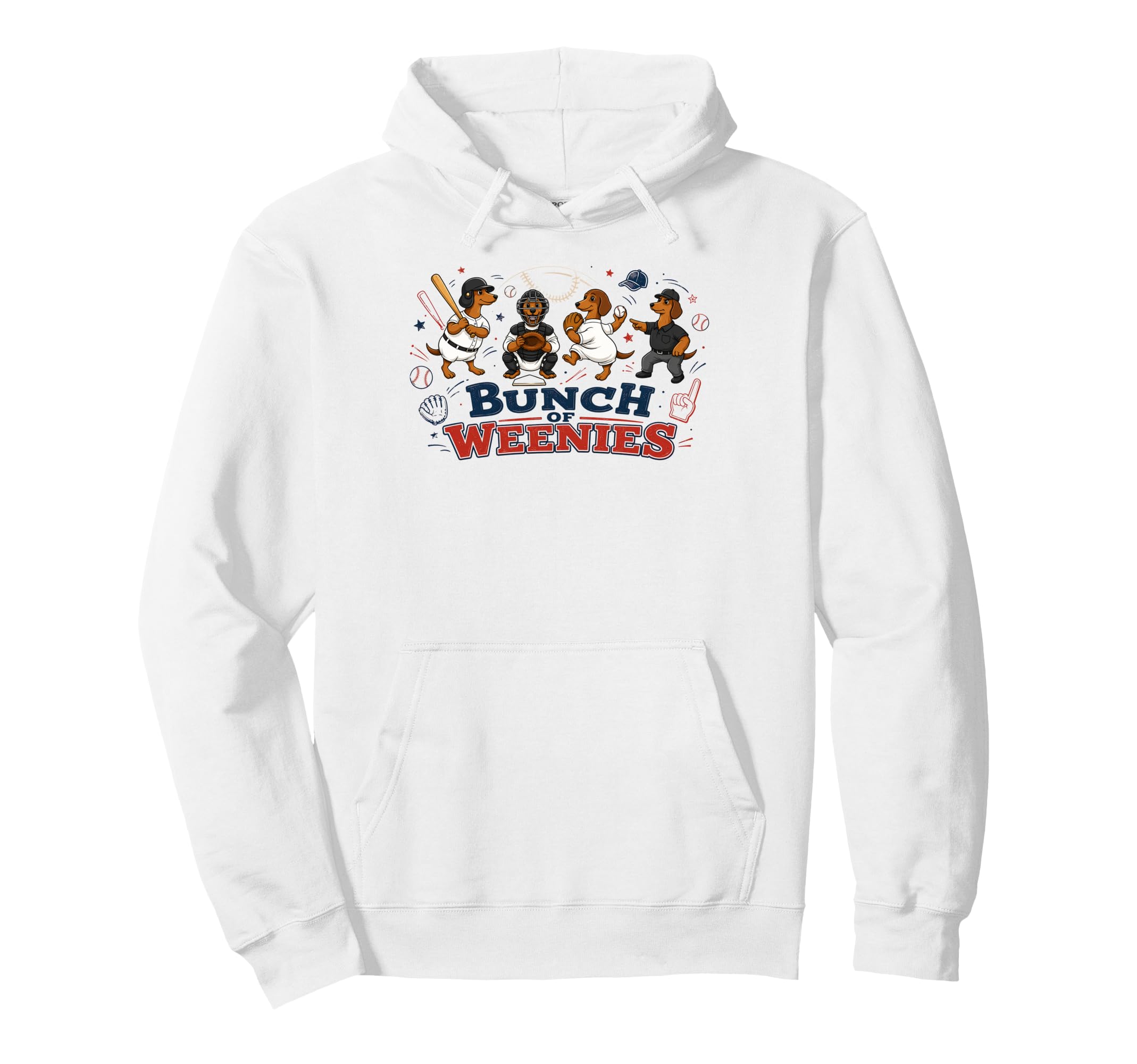 Funny Weenies Dachshunds Baseball Dog Hoodie - Minimalist Print for Adults - T-Shirt, Sweatshirt, Hoodie