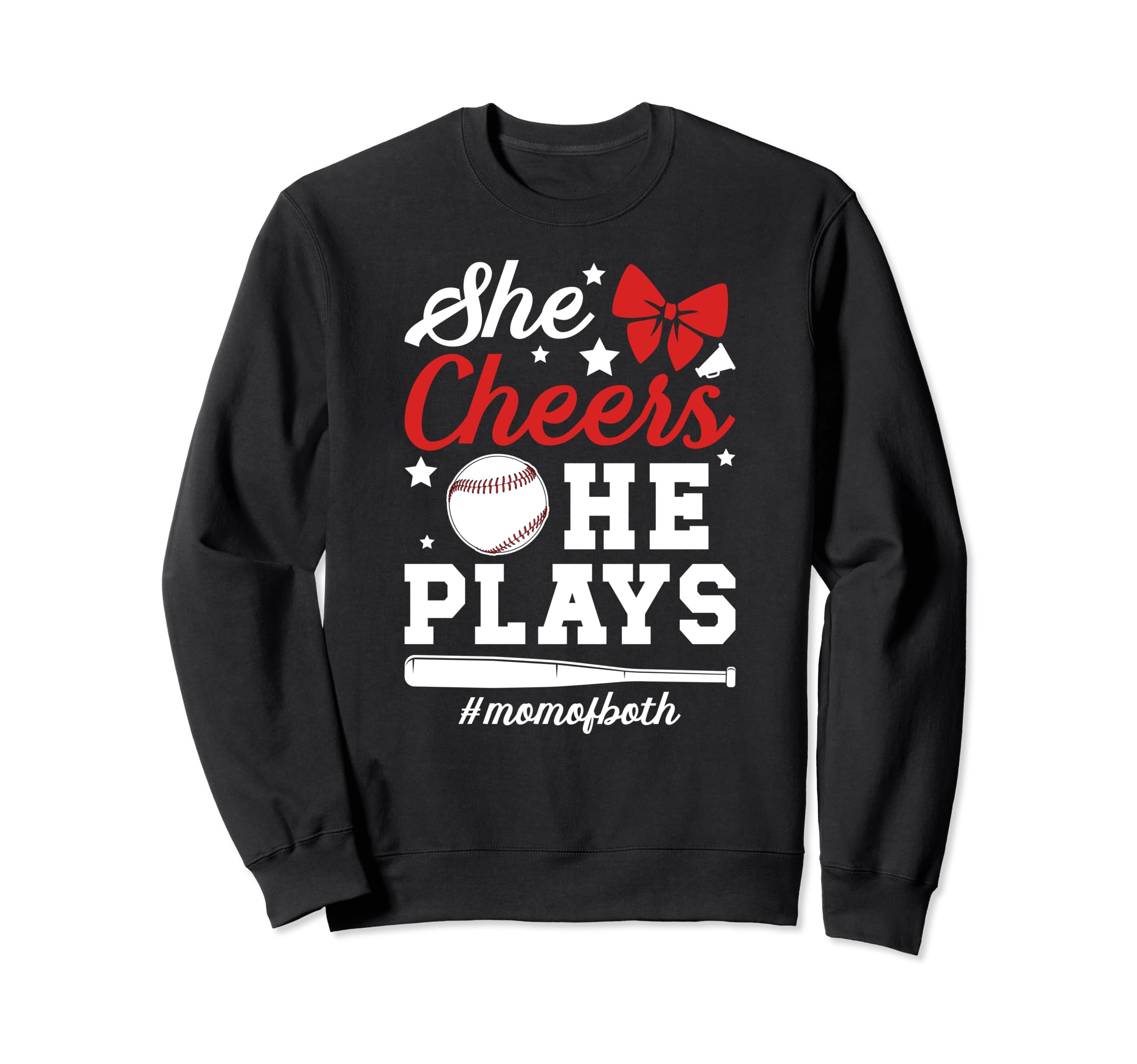 She Cheers He Plays Mom Both Cheer Sweatshirt - Custom Art Print Men Women - T-Shirt, Sweatshirt, Hoodie