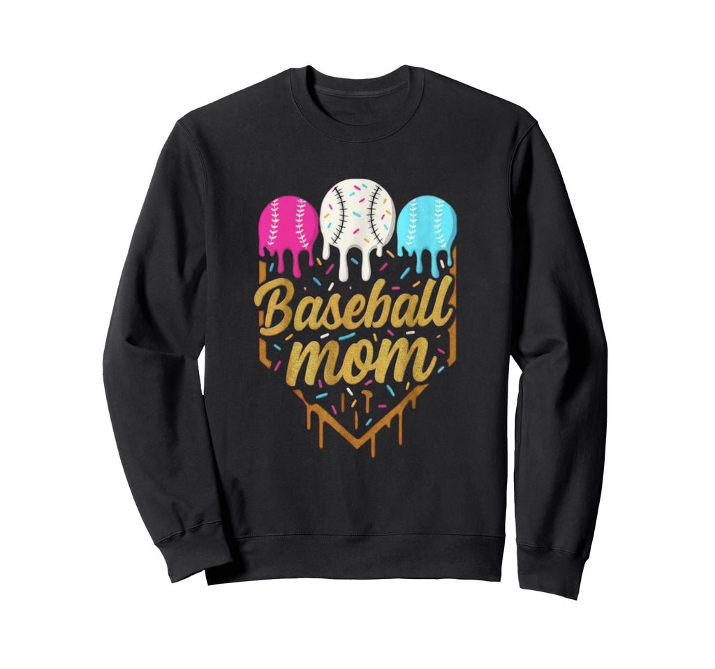 Baseball Mom Drippy Ice Cream Super Sweatshirt - Graphic Print for Adults - T-Shirt, Sweatshirt, Hoodie