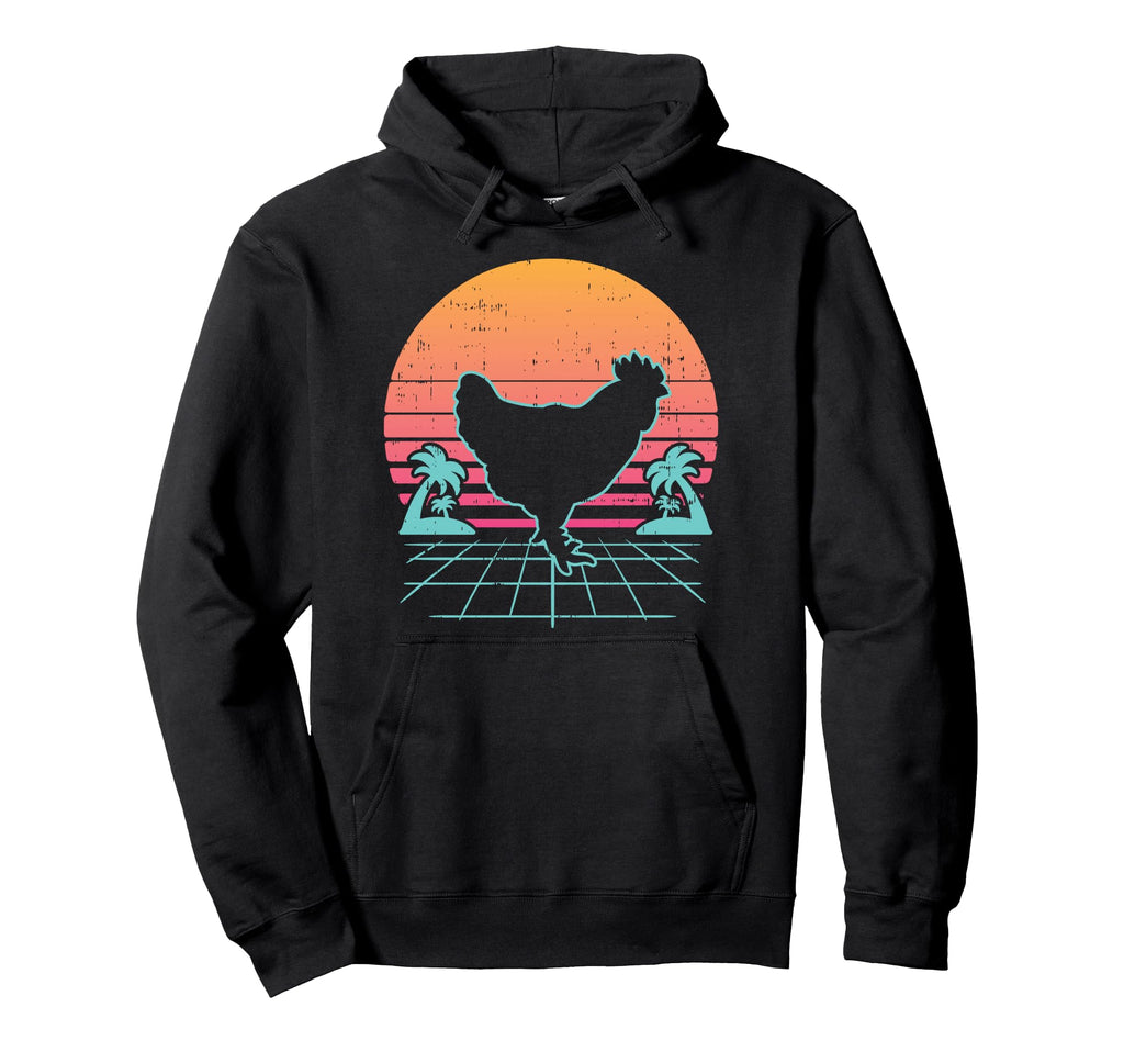 Chicken Vaporwave Aesthetic Farm Animal Hoodie - Novelty Apparel Unisex - T-Shirt, Sweatshirt, Hoodie