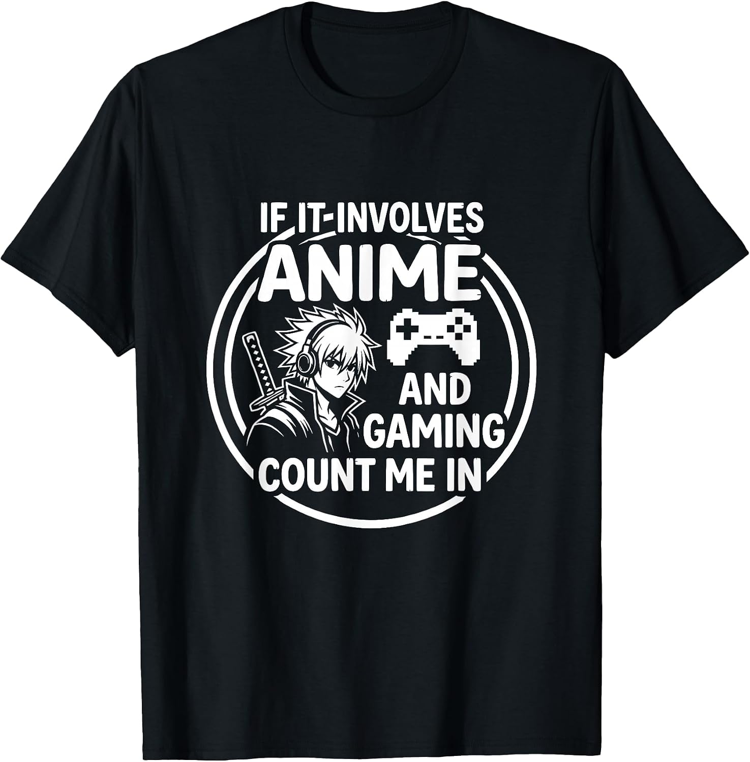 Anime Gamer Life Otaku Controller Samurai Art - Adult & Kids T-Shirts, Sweatshirts & Hoodies apparel design preview 1
