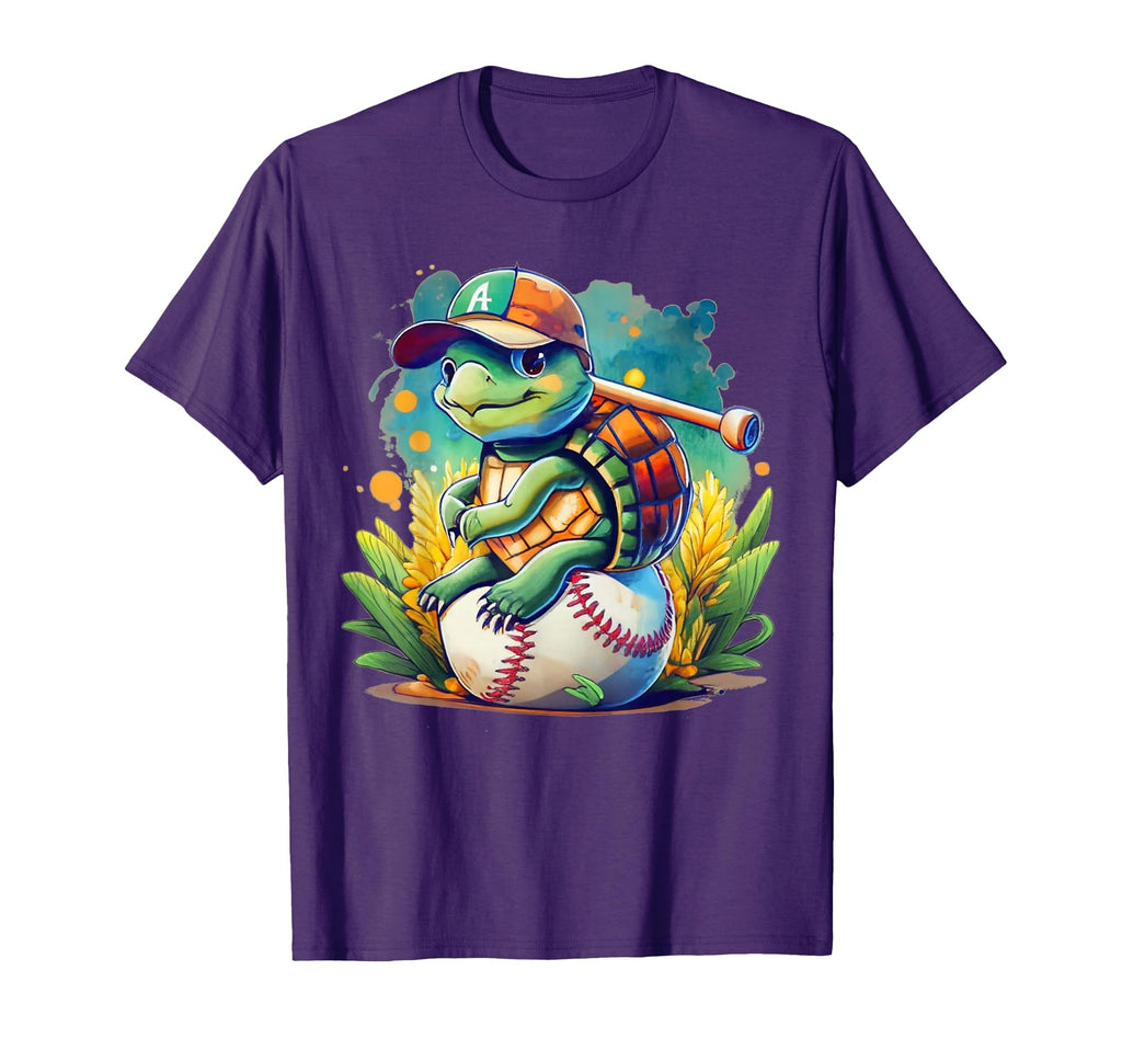 Baseball Turtle Motif Baseball Bat T-Shirt - Streetwear Style Men Women - T-Shirt, Sweatshirt, Hoodie