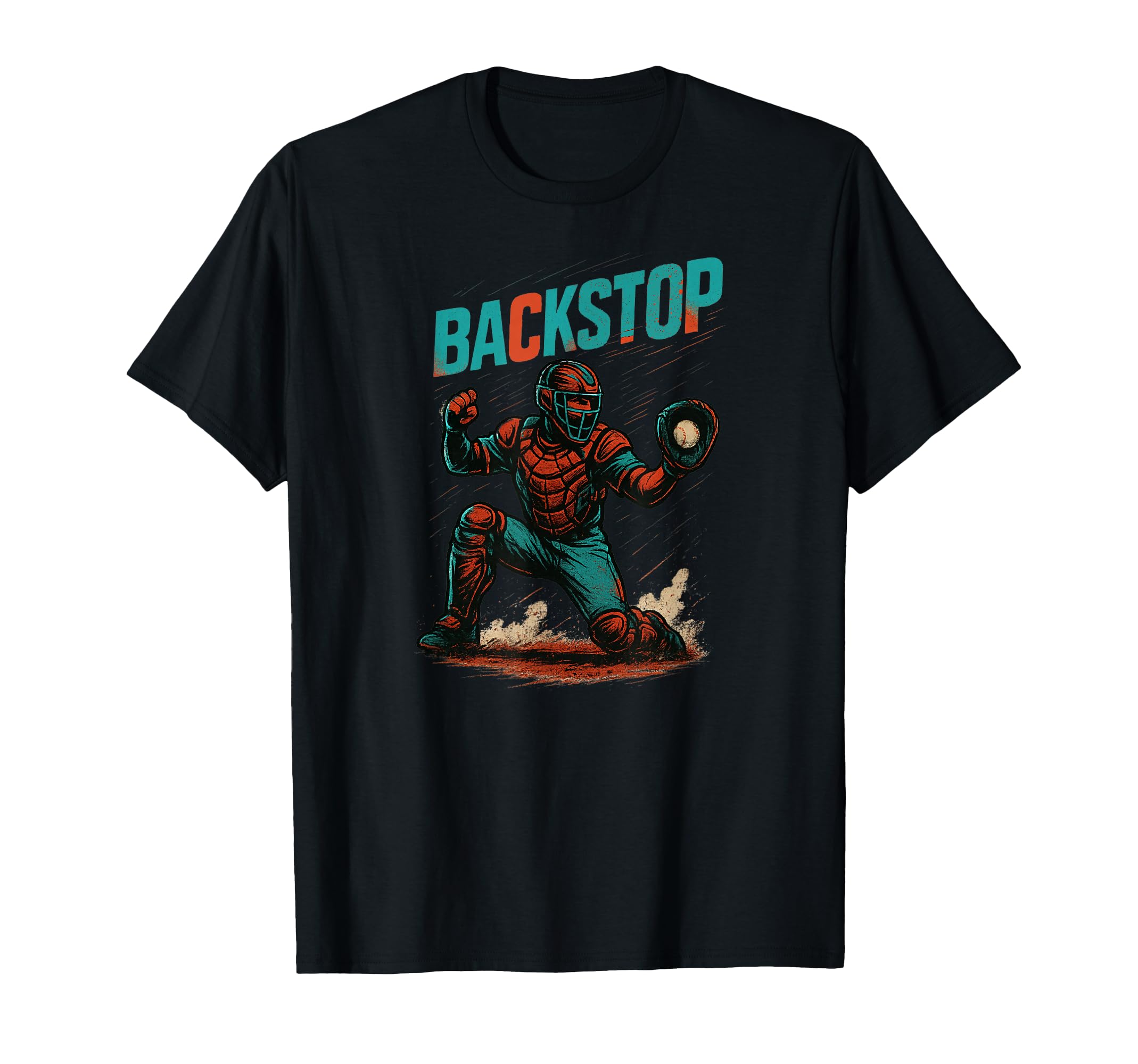 Backstop Catcher Baseball T-Shirt - Trendy Graphic for Adults - T-Shirt, Sweatshirt, Hoodie