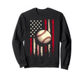 Baseball Us Flag Baseball Lover Dad Sweatshirt - Unique Graphic Unisex - T-Shirt, Sweatshirt, Hoodie