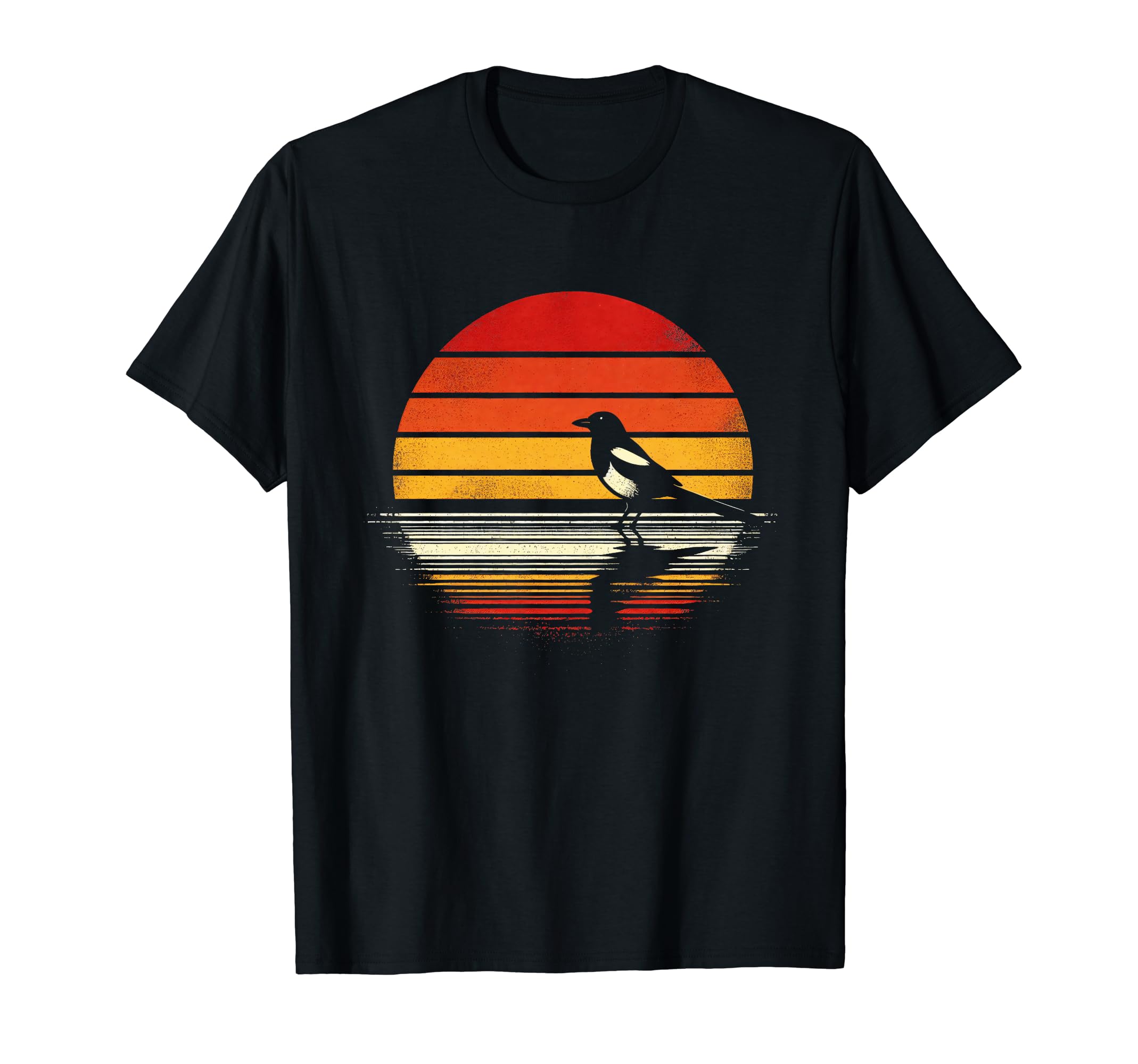 Magpie Bird Sunset Safari 70S T-Shirt - Trendy Graphic for Adults - T-Shirt, Sweatshirt, Hoodie