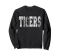 Tigers Mascot Distressed School Sweatshirt - Unique Graphic Men Women - T-Shirt, Sweatshirt, Hoodie
