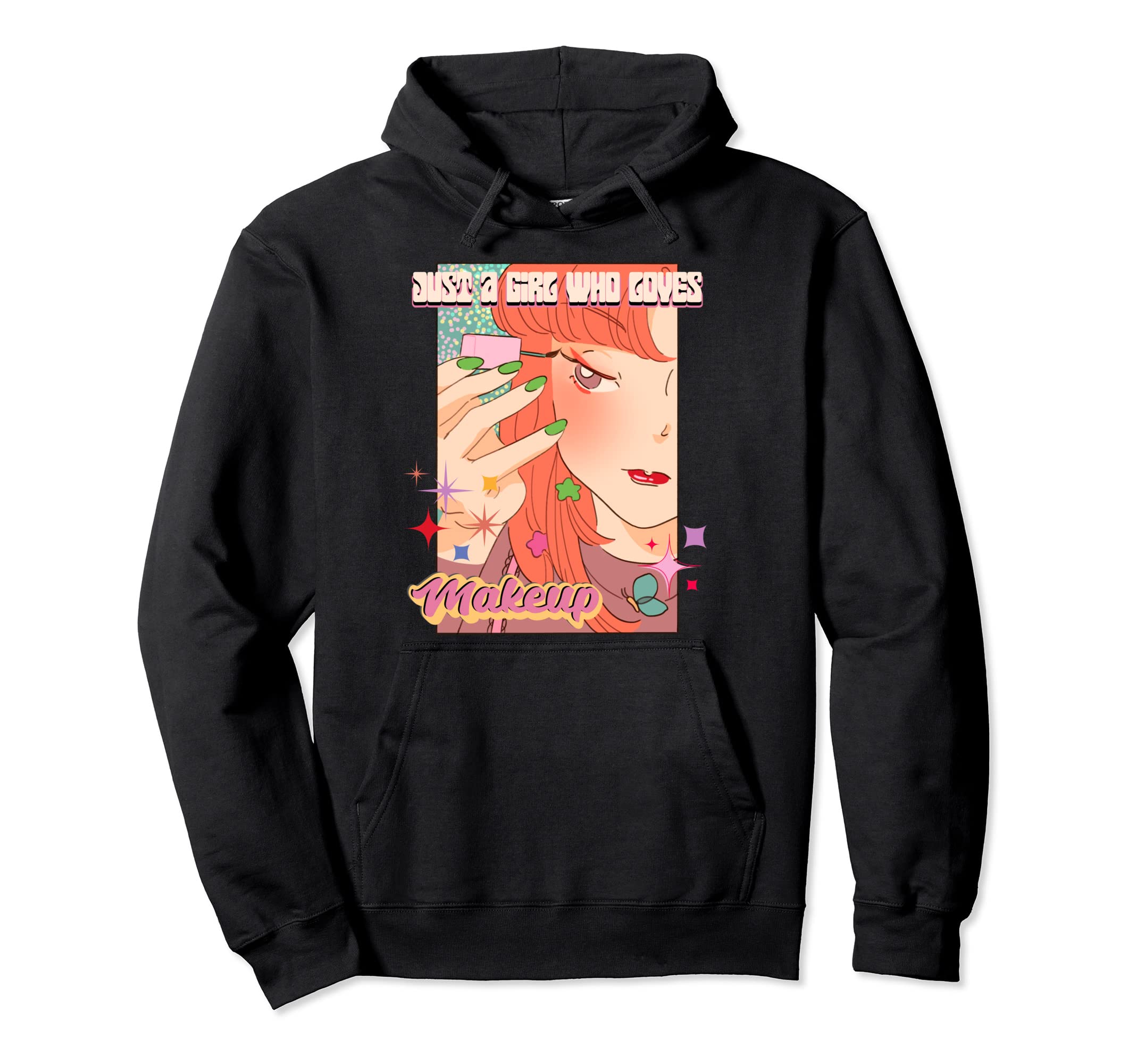 Anime Who Loves Makeup Rainbow Japan Hoodie - Aesthetic Graphic Unisex - T-Shirt, Sweatshirt, Hoodie