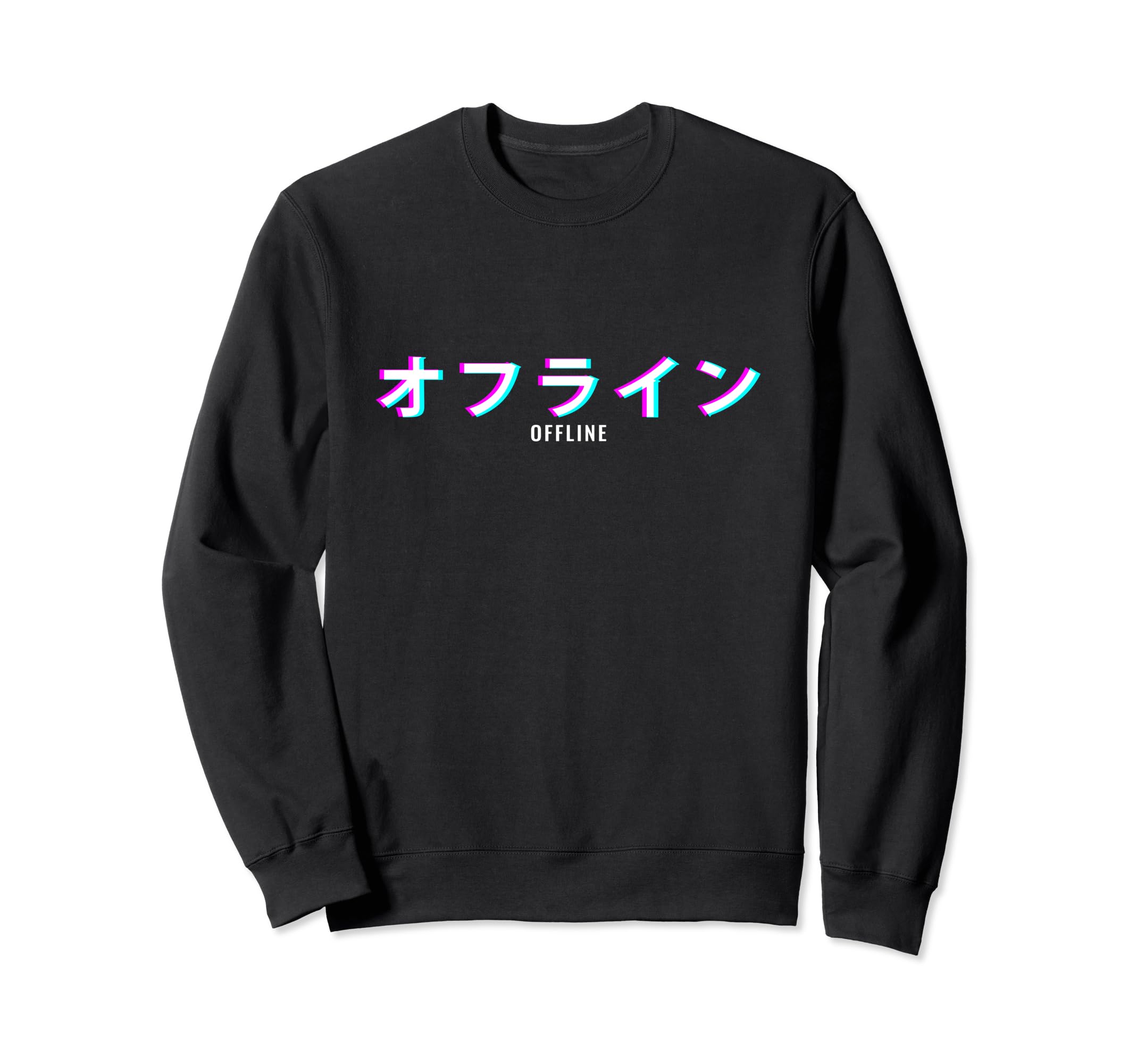 Aesthetic Offline Japanese Text Sweatshirt - Aesthetic Graphic Men Women - T-Shirt, Sweatshirt, Hoodie