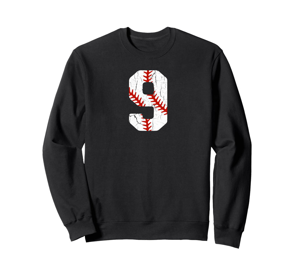 Baseball Player Jersey Number 9 9 Sweatshirt - Minimalist Print for Adults - T-Shirt, Sweatshirt, Hoodie